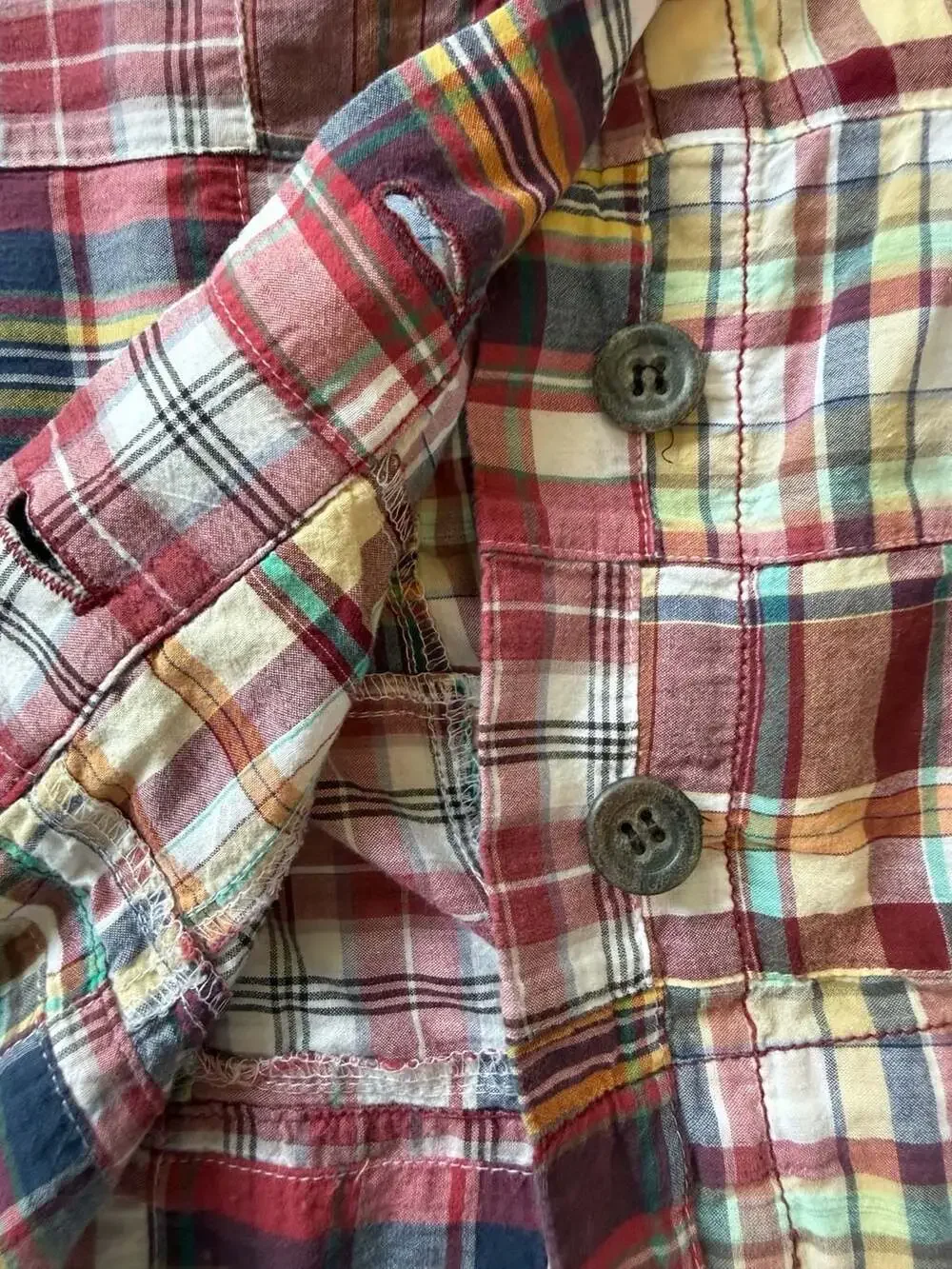 J. Crew Madras Plaid Patchwork Cotton Mini Skirt